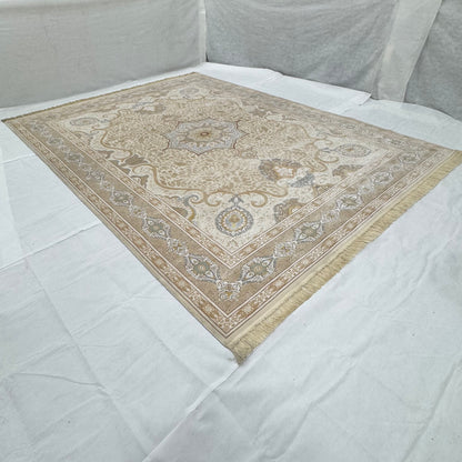 Persian Beheshti Rug – Bamboo Silk – 10×13 ft – 1500 Reeds – Beige Gold