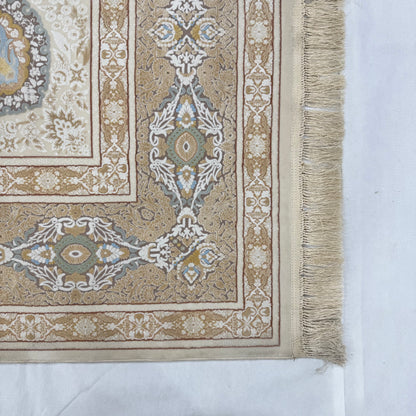 Persian Beheshti Rug – Bamboo Silk – 10×13 ft – 1500 Reeds – Beige Gold