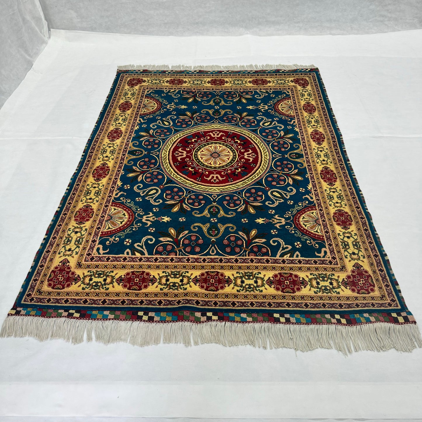 5 ft x 8 ft Afghan Wool Handmade Rug - Multicolor Ronika Design - Luxurious Artisan Craftsmanship