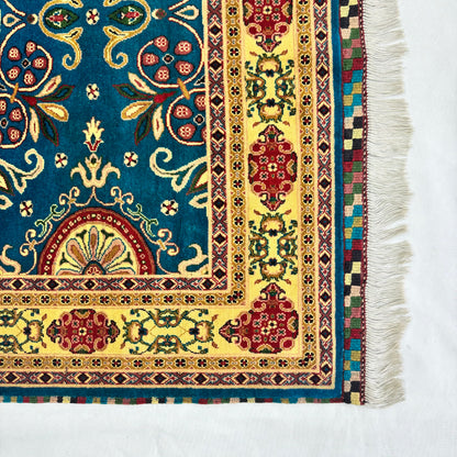 5 ft x 8 ft Afghan Wool Handmade Rug - Multicolor Ronika Design - Luxurious Artisan Craftsmanship