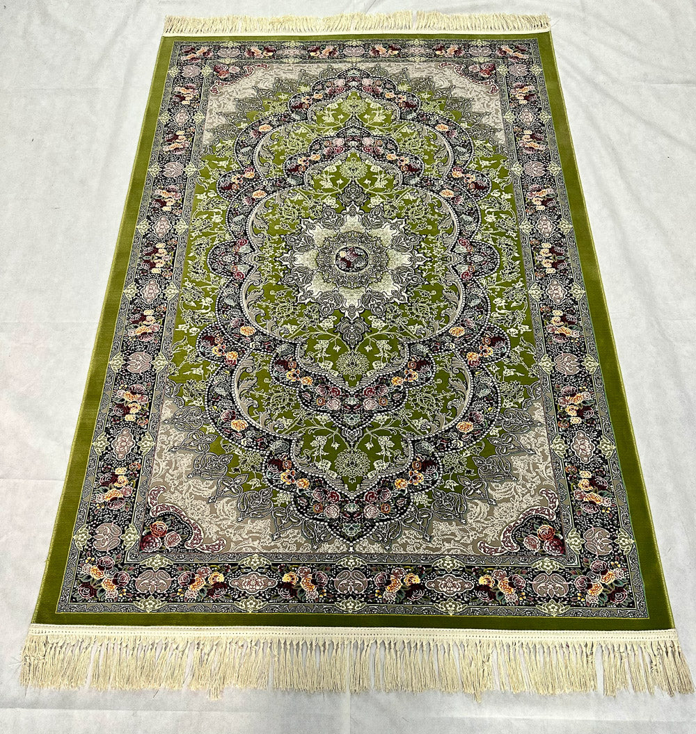 4 ft x 6 ft - Area Rug - Persian 1200 Reeds - Farsh Kilim Mojalal 2 - Green