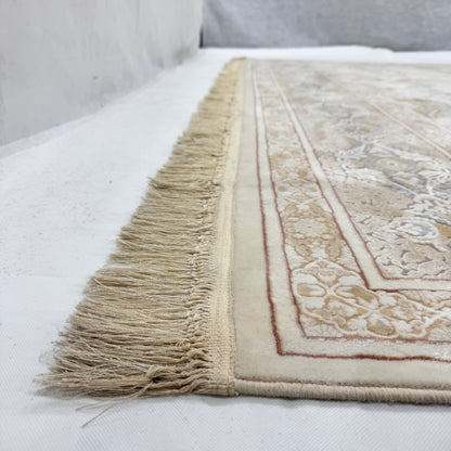 Persian Beheshti Rug – Bamboo Silk – 10×13 ft – 1500 Reeds – Beige Gold