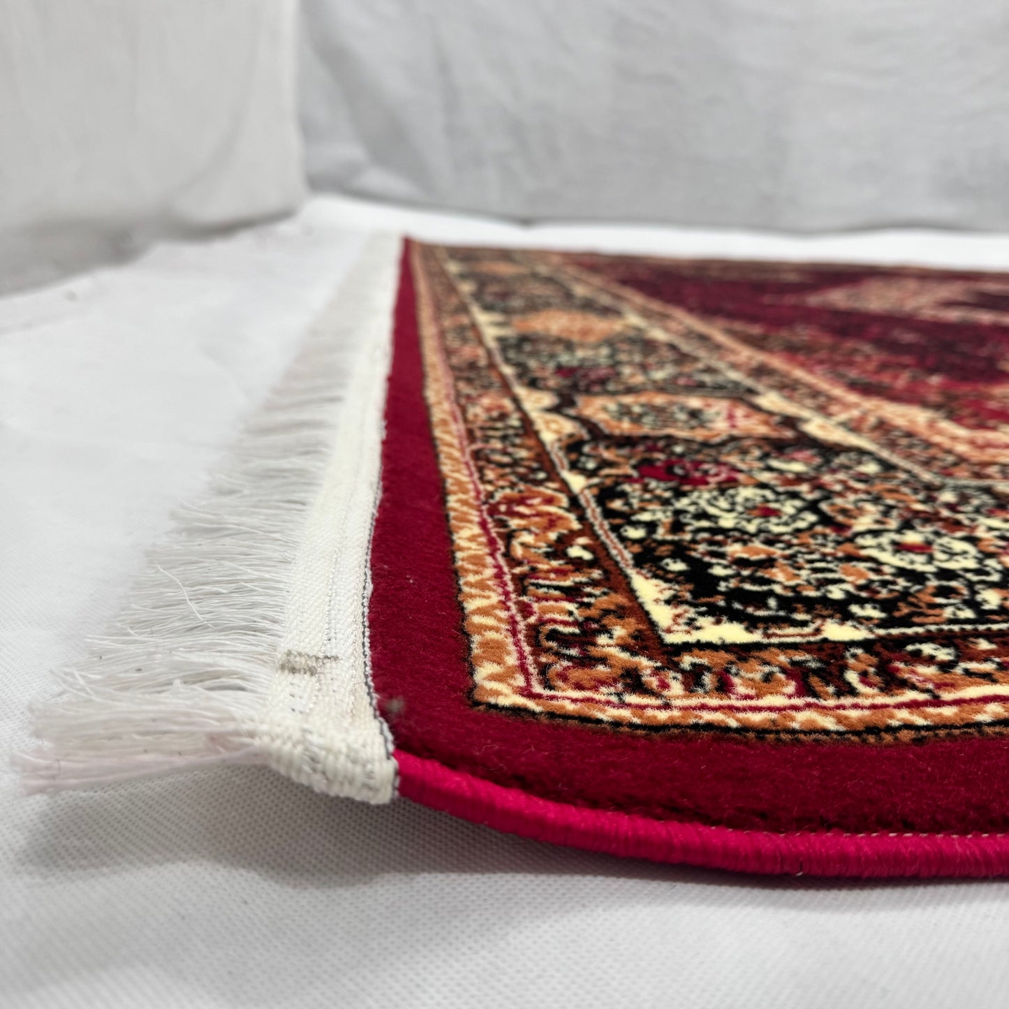 Persian Kashani Red Medallion Rug 8x11 ft – 500 Reeds Nylon Machine-Made Iran