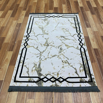 3 ft x 5 ft - Area Rug - Persian Silky 700 Reeds - Harmony 2 - Faded Beige and Black- Superior Comfort, Modern & Contemporary Style Accent Rugs