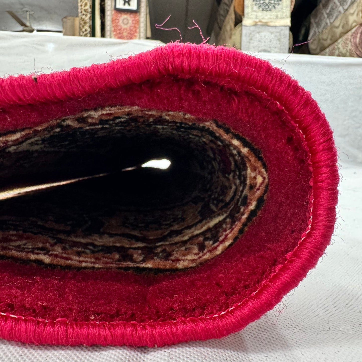 Persian Kashani Red Medallion Rug 8x11 ft – 500 Reeds Nylon Machine-Made Iran