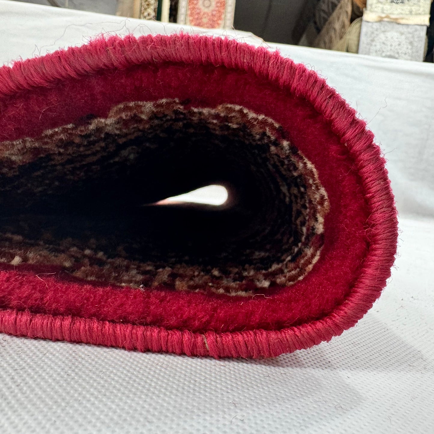 Persian Kashani Red Classic Medallion Rug 7x10 ft – 500 Reeds Nylon Machine-Made Iran