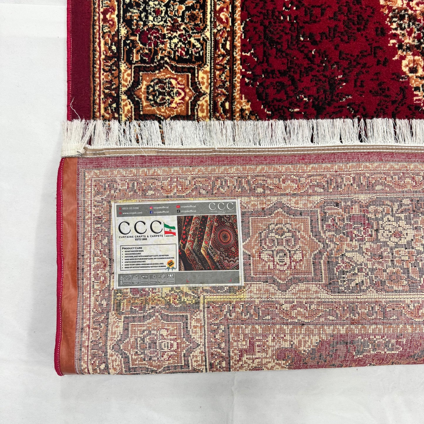 Persian Kashani Red Medallion Rug 8x11 ft – 500 Reeds Nylon Machine-Made Iran