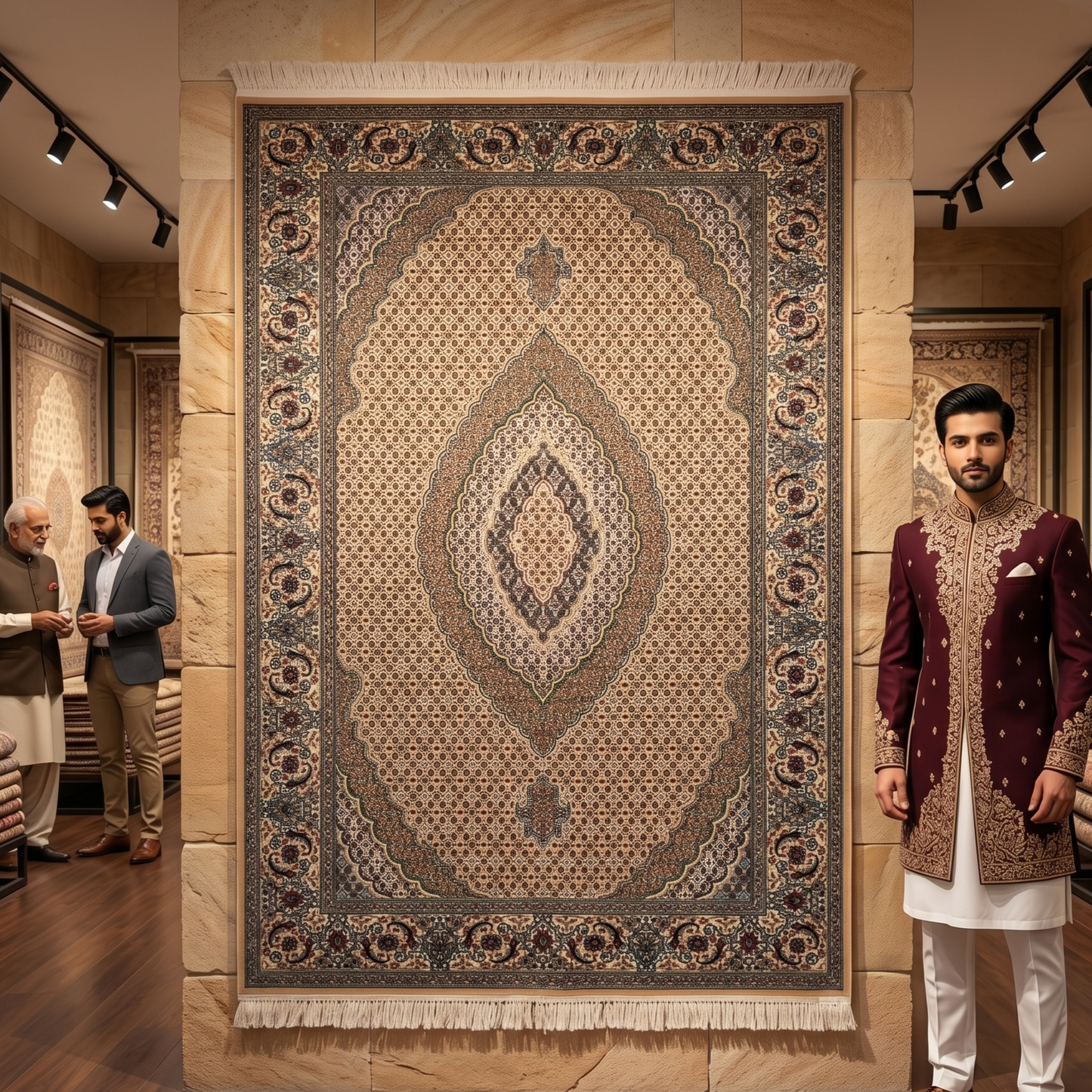 Persian Silk Mahi Medallion Rug 3 ft x 5 ft | 1600 Reeds