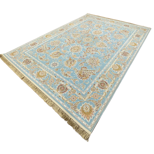8 ft x 11 ft - Area Rug - Persian 1200 Reeds - Farsh Niavaran 1 - Sky Blue - Transform Your Space with Timeless Elegance