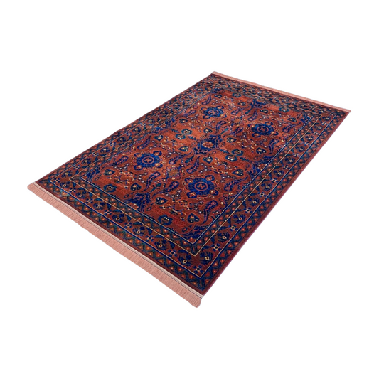 Indulge in Luxury with Persian Baluchi 2 Area Rug - 5ft x 8ft - Opulent Red Wine
