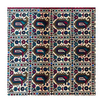 Authentic Baluchi 2 - 4 ft x 6 ft Handmade Wool Carpet - Red Wine and Peach - Timeless Beauty for Your Home