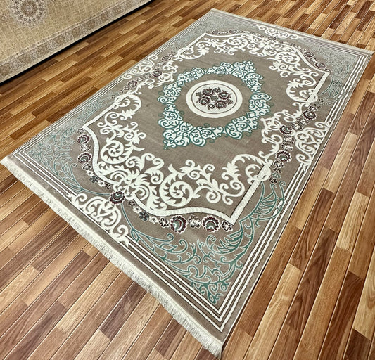 7 ft x 10 ft - Area Rug - Persian Silky - Sabiha FD 3 - Ivory and Beige