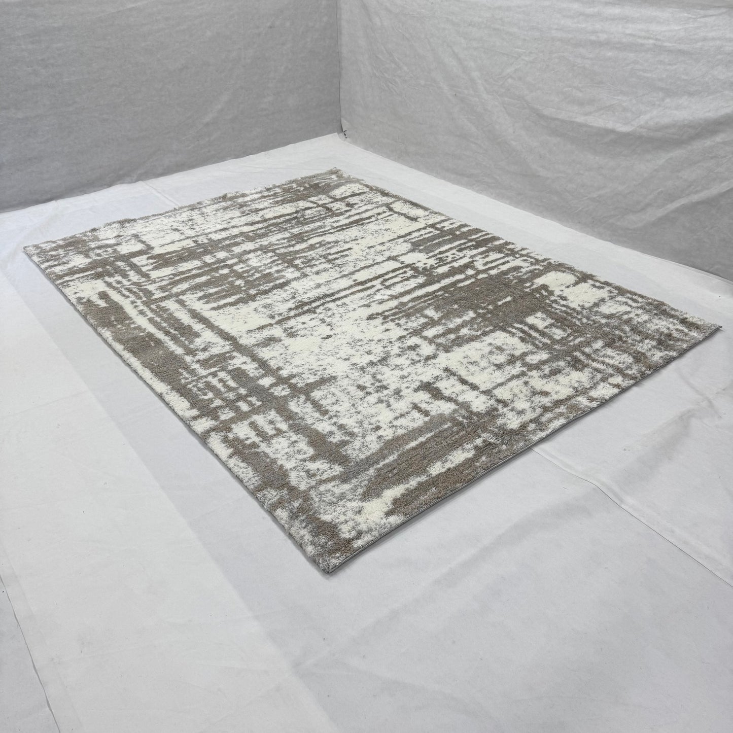 7ft x 9ft Modern Shaggy Persian Rug - Koshani Puffy, Abstract Pattern, Synthetic Wool