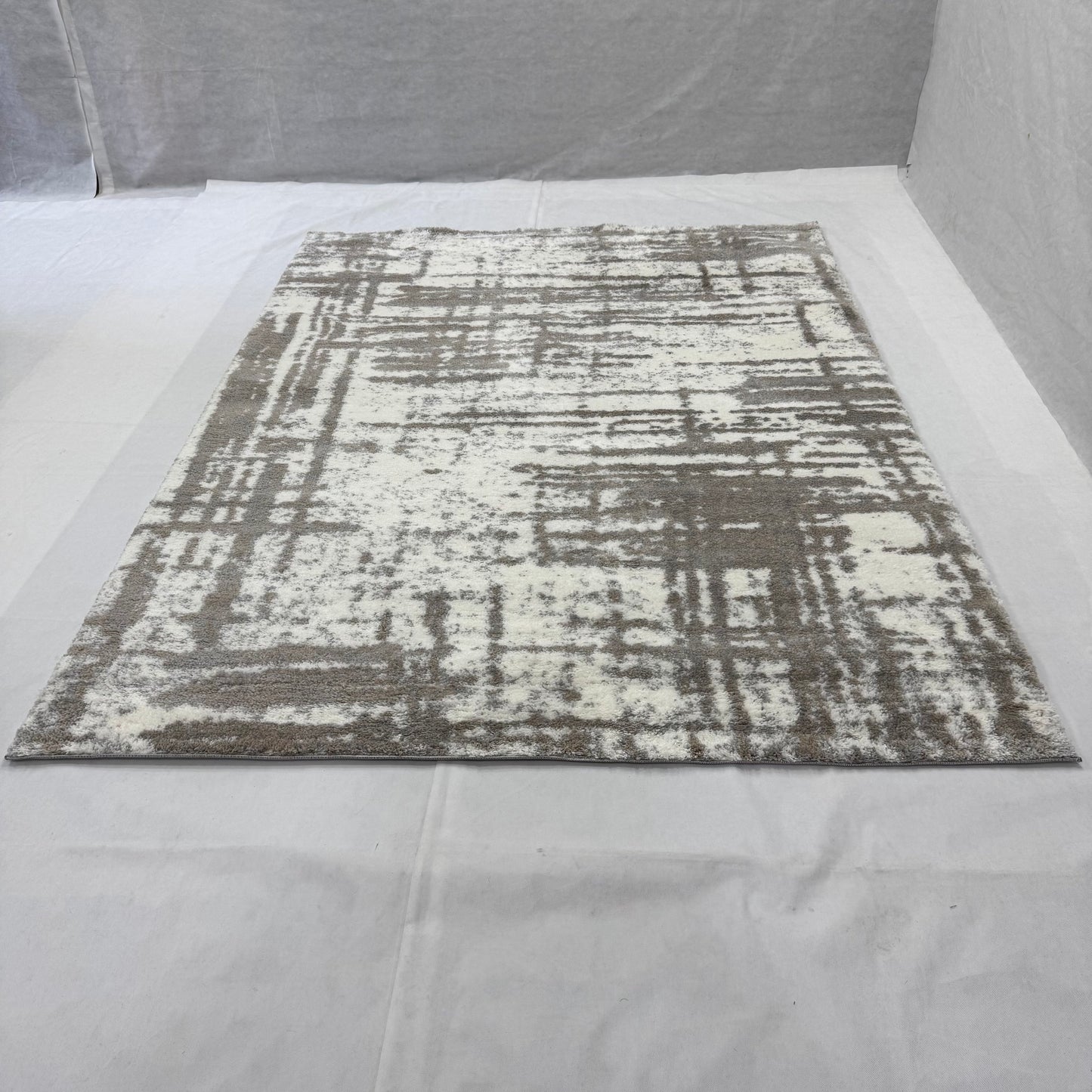 7ft x 9ft Modern Shaggy Persian Rug - Koshani Puffy, Abstract Pattern, Synthetic Wool