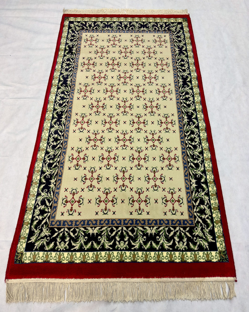 Luxurious Persian 500 Reeds Area Rug - 3 ft x 6 ft - Farsh Aryan 3 in Red Wine and Beige