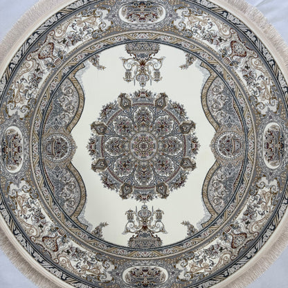 5 ft x 5 ft Persian Round Rug - Miniature by Pars Nagsh Kashan - 1500 Reeds - Luxurious Floral Design