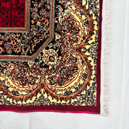 Persian Kashani Red Medallion Rug 8x11 ft – 500 Reeds Nylon Machine-Made Iran