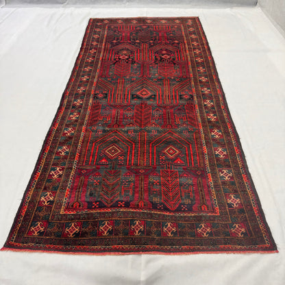 Handmade Afghan Wool Rug - 4 ft x 10 ft | Baluchi Aqsi Design | Bold, Durable, Eco-Friendly Luxury