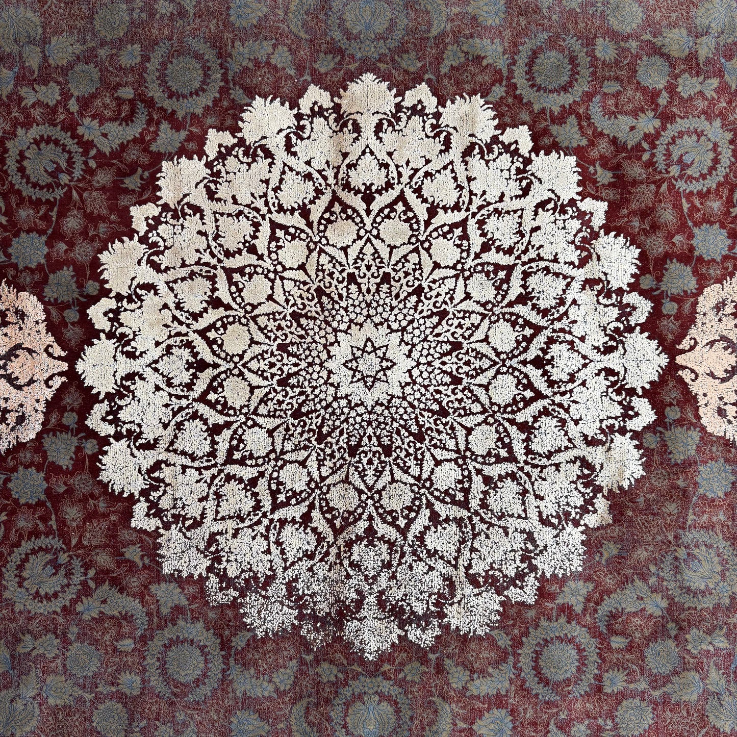8 ft x 11 ft Persian Rug - Beheshti Tabriz 1200 Reeds Elegant Silk & Cotton Vintage Medallion