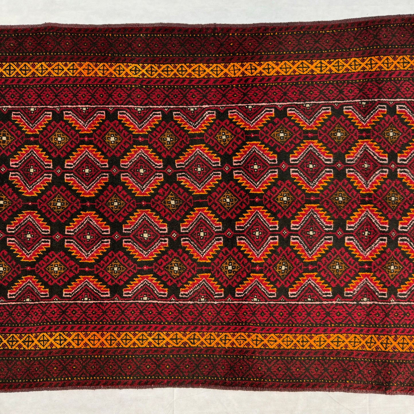 Handmade 4 ft x 6 ft Red and Black Baluchi Rug – Exquisite Woolen Carpet