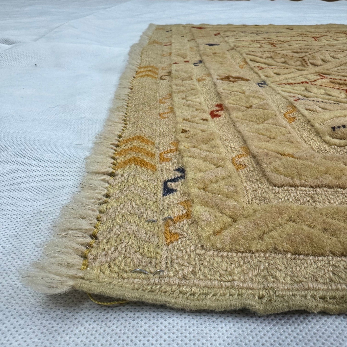 Handmade Herat Afghan Wool Rug - 2.5ft x 4ft | Authentic Beige Oriental Carpet