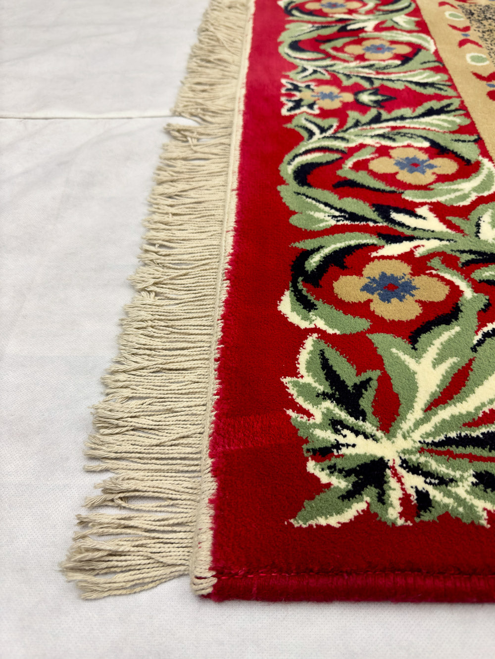 Luxurious Red Wine Persian 500 Reeds Area Rug - 3 ft x 8 ft - Farsh Aryan 3 - Multi-Color Floral Design