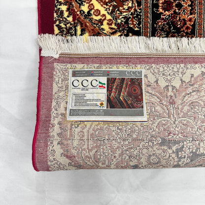 Persian Kashani Red Medallion Rug 8x11 ft – 500 Reeds Nylon Machine-Made Iran