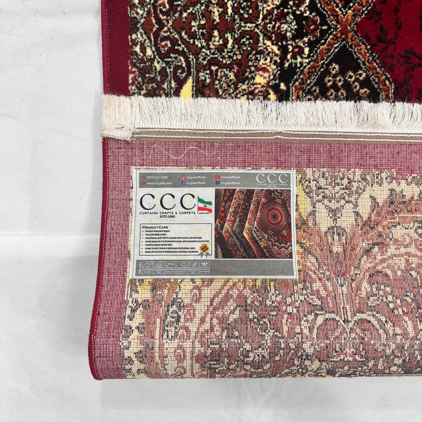 Persian Kashani Red Medallion Rug 7x10 ft – 500 Reeds Nylon Machine-Made Iranian