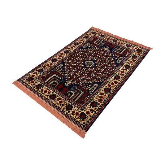 Enrich Your Space with Persian Baluchi 3 Area Rug - 4ft x 6ft - Dark Blue