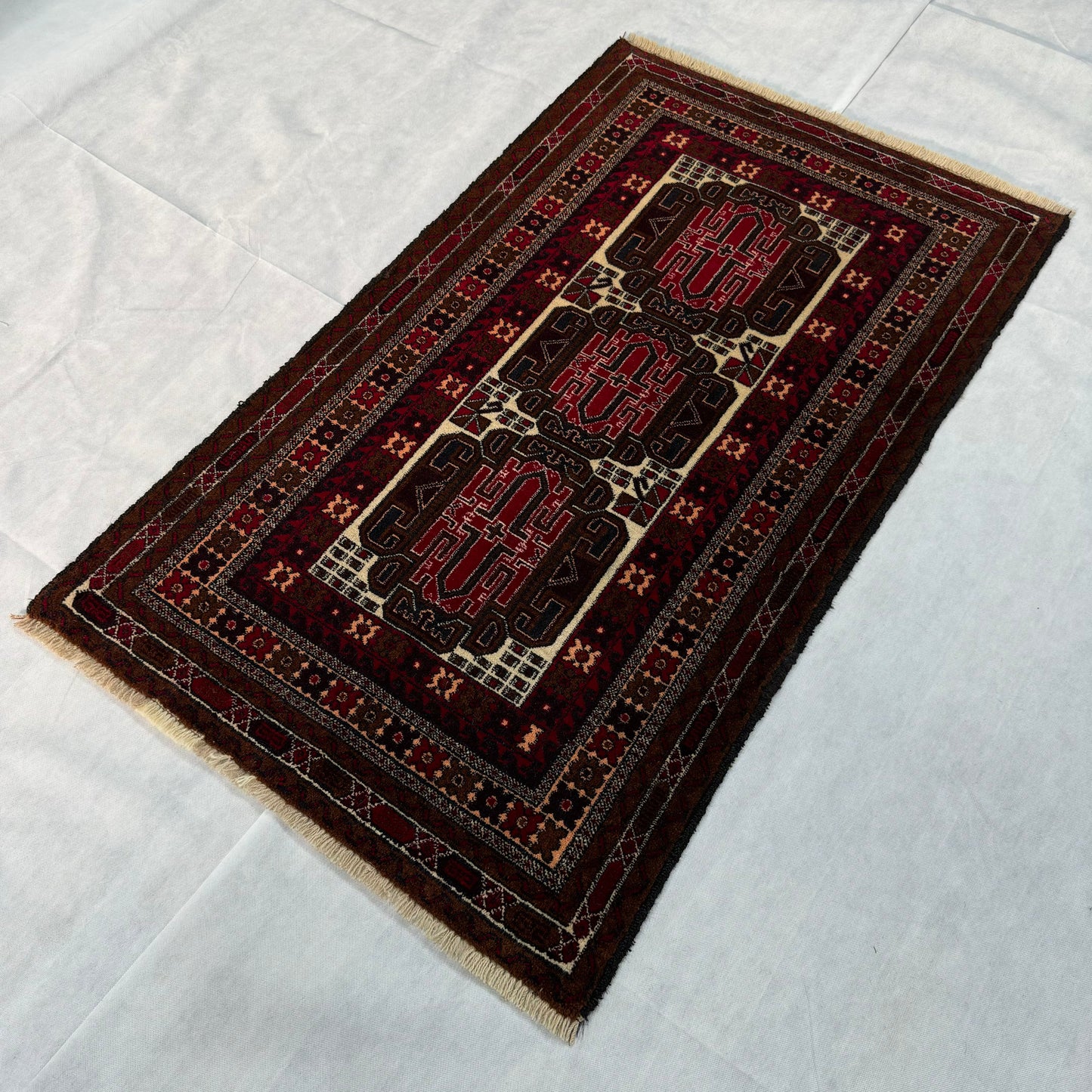 Exquisite 3 ft x 5 ft Handmade Baluchi Rug - Rich Colors & Intricate Geometric Patterns