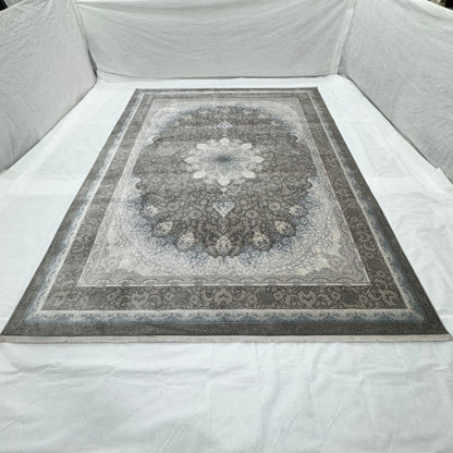 Persian Beheshti Rug – Bamboo Silk – 10×13 ft – 1500 Reeds – Silver Grey