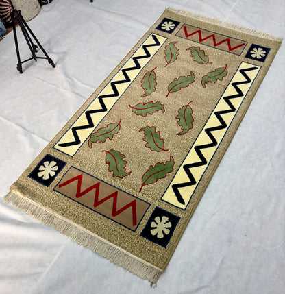 Elegant Persian 500 Reeds Area Rug - 3 ft x 6 ft - Farsh Aryan 4 in Beige and Brown