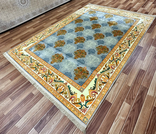 7 ft x 10 ft - Area Rug - Persian Silky - Ronika 4 - L. Blue with Multi Colors