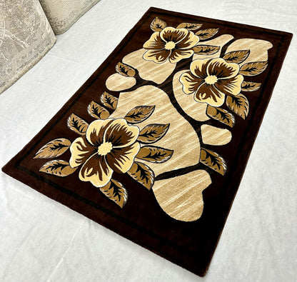 Elegant Brown and Beige Area Rug - 5 ft x 8 ft - Persian 500 Reeds Bharestan Baidgal FD Collection