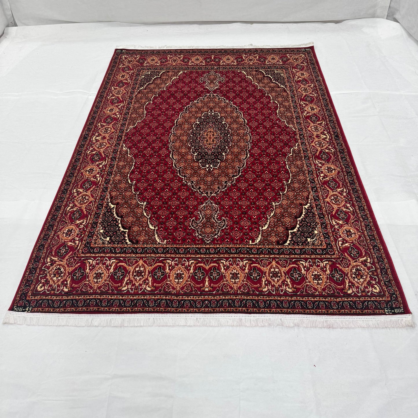 Persian Kashani Red Classic Medallion Rug 7x10 ft – 500 Reeds Nylon Machine-Made Iran