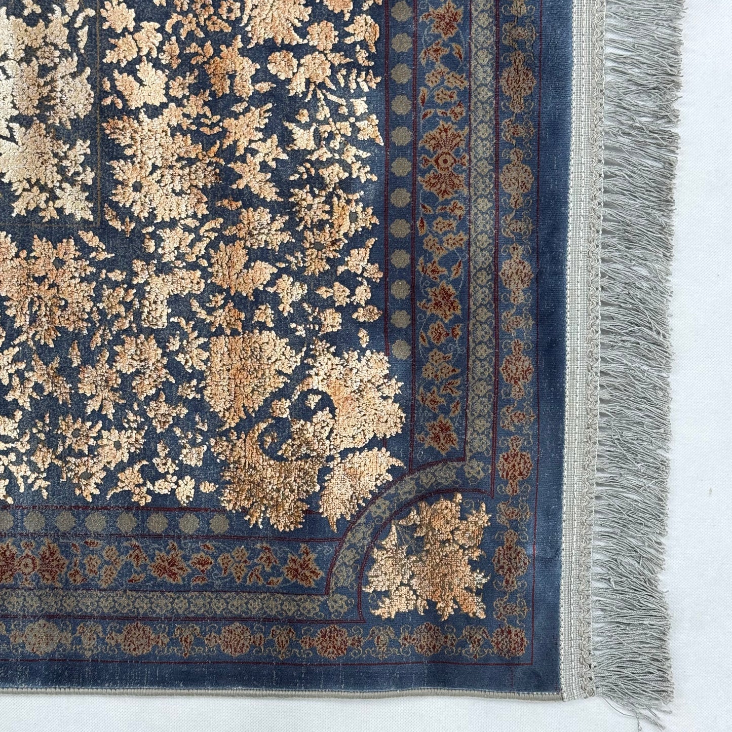 8 ft x 11 ft Persian Rug - Beheshti Tabriz 1200 Reeds Luxurious Silk & Cotton Floral Blue