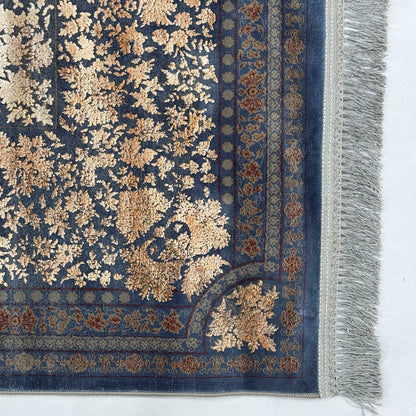 8 ft x 11 ft Persian Rug - Beheshti Tabriz 1200 Reeds Luxurious Silk & Cotton Floral Blue