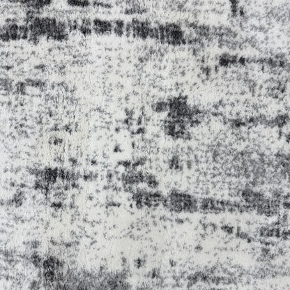 7ft x 9ft Modern Shaggy Persian Rug - Koshani Puffy, Abstract Grey and White Design