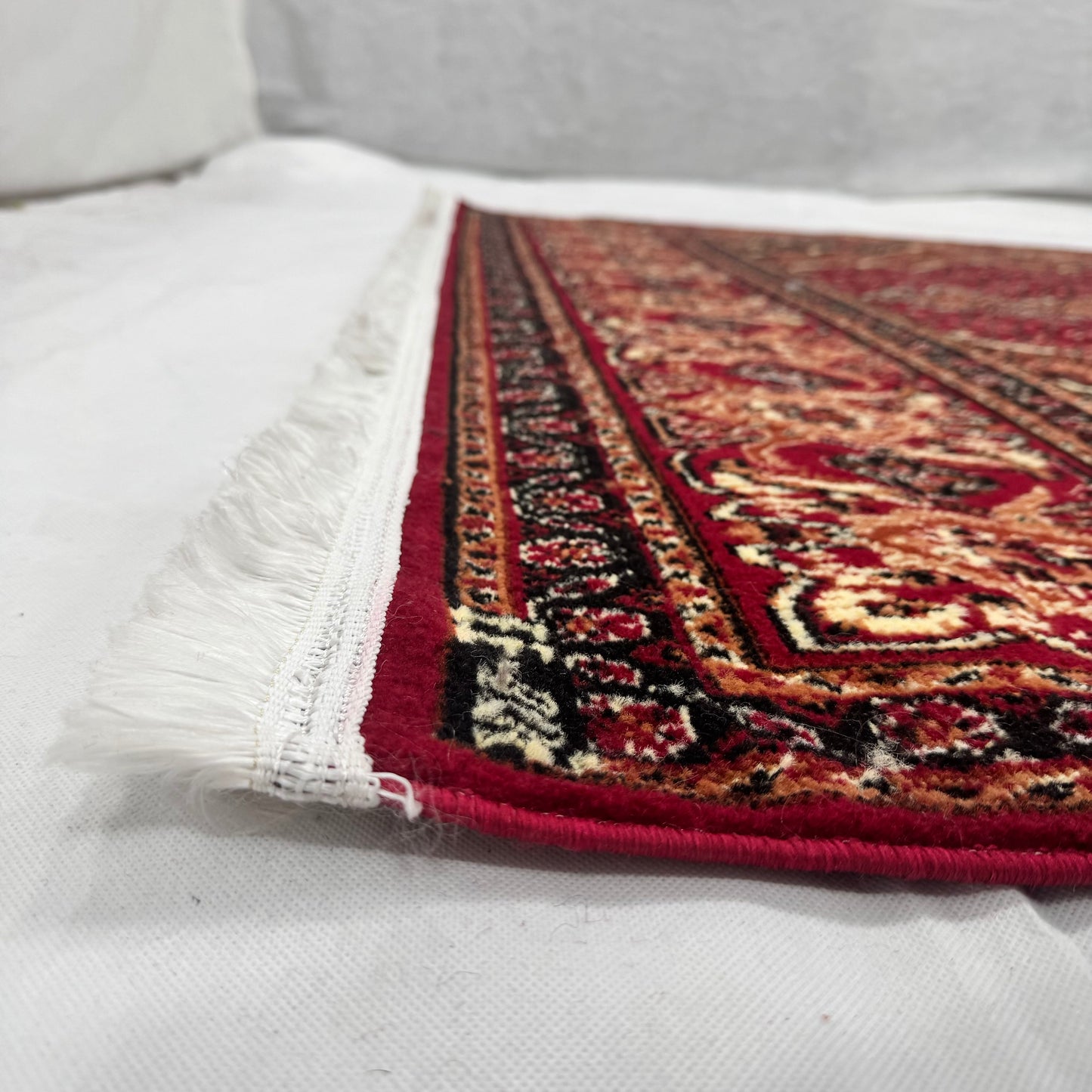 Persian Kashani Red Classic Medallion Rug 7x10 ft – 500 Reeds Nylon Machine-Made Iran