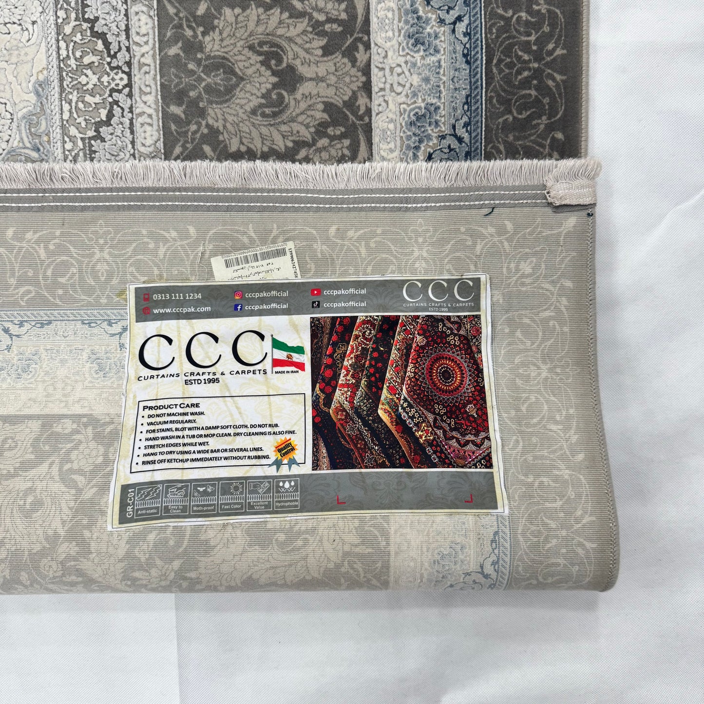 Persian Beheshti Rug – Bamboo Silk – 10×13 ft – 1500 Reeds – Silver Grey