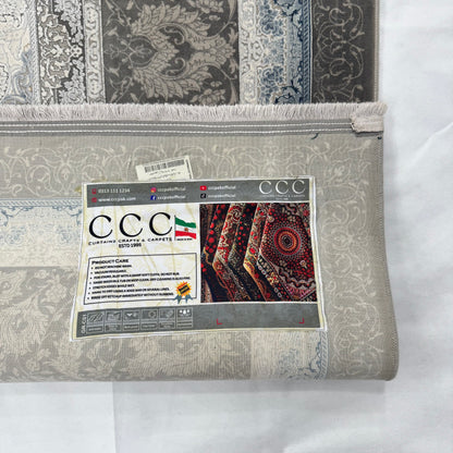 Persian Beheshti Rug – Bamboo Silk – 10×13 ft – 1500 Reeds – Silver Grey