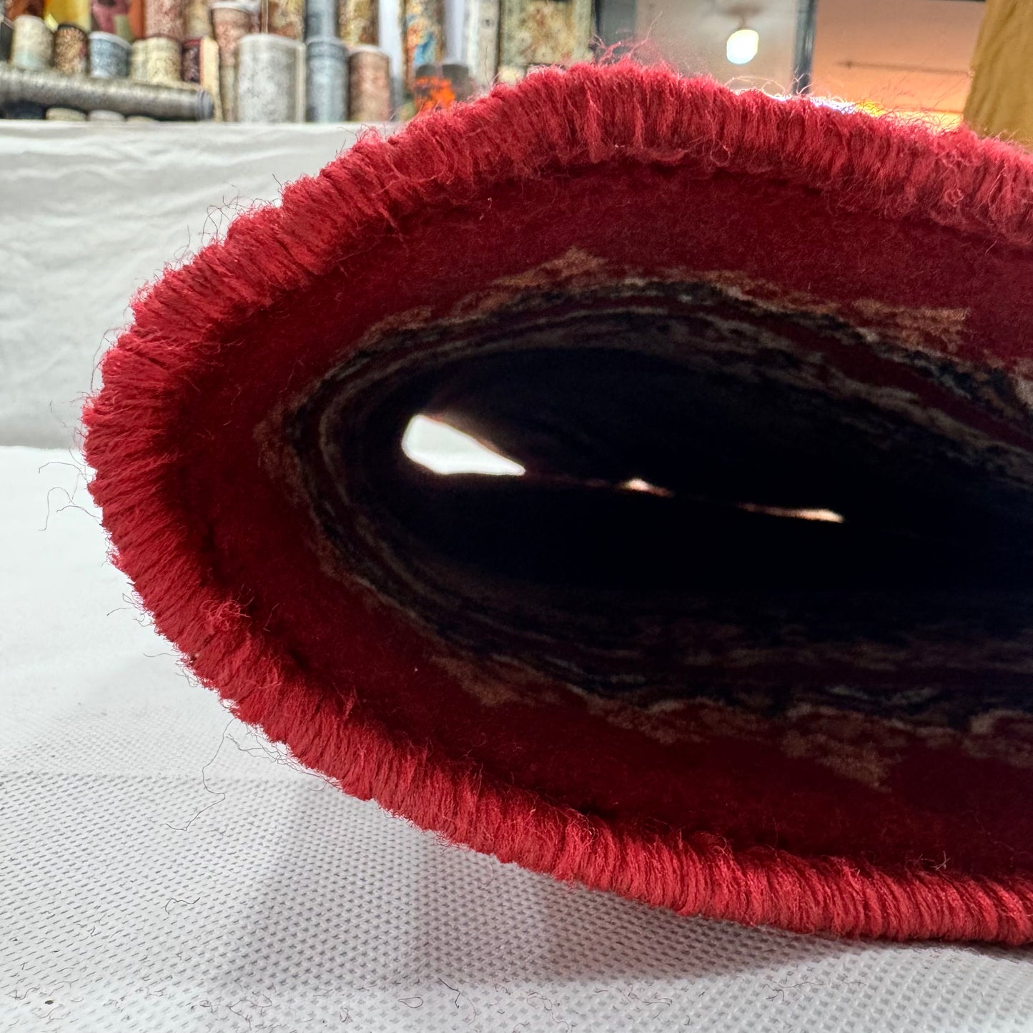 Persian Kashani Red Floral Medallion Rug 8x11 ft – 500 Reeds Nylon Machine-Made Iran