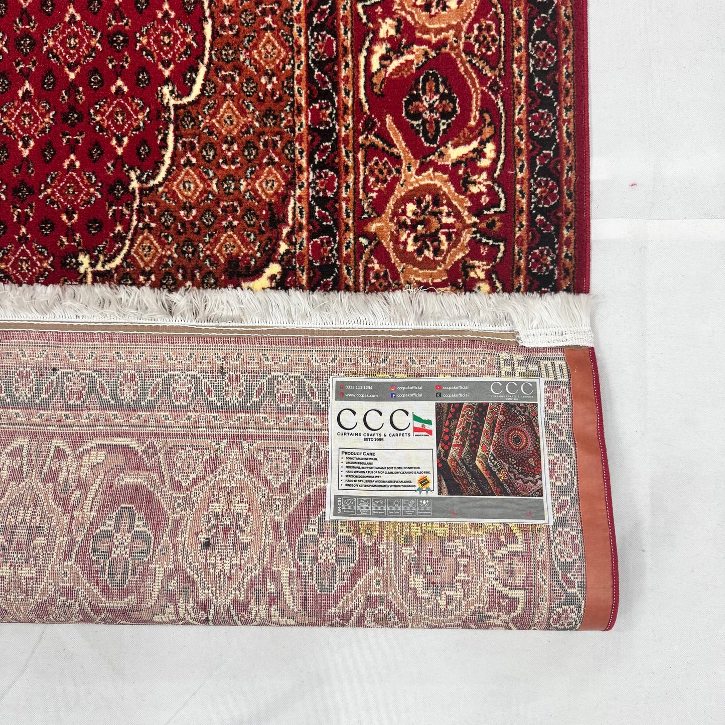 Persian Kashani Red Classic Medallion Rug 7x10 ft – 500 Reeds Nylon Machine-Made Iran