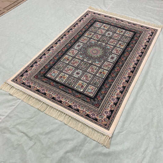 4 ft x 6 ft Area Rug - Persian 1200 Reeds - Farsh Kilim Mojalal 5 - Beige - Luxurious Persian Elegance for Your Home