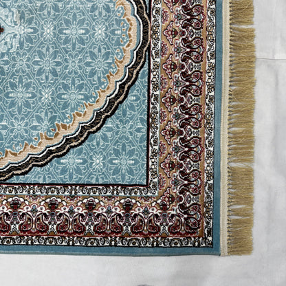 : 5ft x 8ft Persian Rug - Farsh e Nab | 500 Reeds | Luxurious, Machine-Made | Elegant Teal & Burgundy Design | Durable, Easy Maintenance, Eco-Friendly | Made in Iran