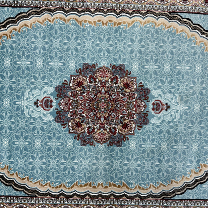 : 5ft x 8ft Persian Rug - Farsh e Nab | 500 Reeds | Luxurious, Machine-Made | Elegant Teal & Burgundy Design | Durable, Easy Maintenance, Eco-Friendly | Made in Iran