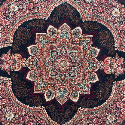 Persian Kashani Red Classic Medallion Rug 8x11 ft – 500 Reeds Nylon Machine-Made Iran