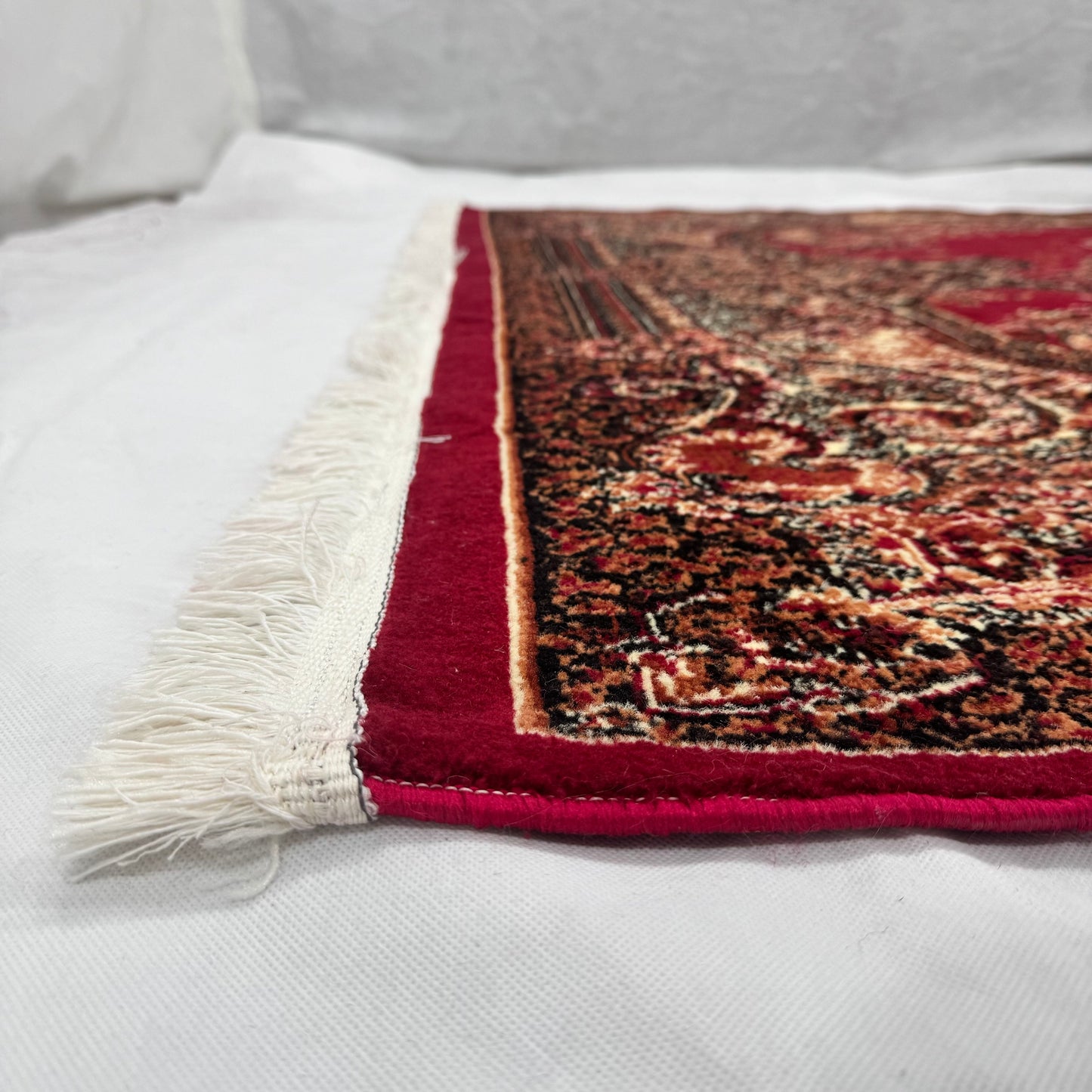 Persian Kashani Red Floral Medallion Rug 7x10 ft – 500 Reeds Nylon Machine-Made Iran