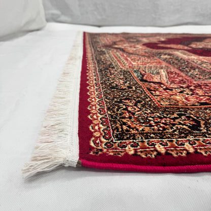 Persian Kashani Red Classic Medallion Rug 8x11 ft – 500 Reeds Nylon Machine-Made Iran