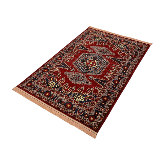 Enrich Your Space with Persian Baluchi 5 Area Rug - 4ft x 6ft - Rich Red Wine